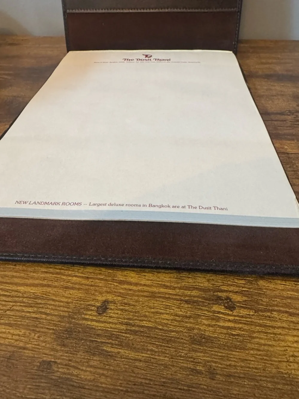 Dusit Thani Bangkok Leather Portfolio Folio‎ Vintage Hotel Stationery Folder